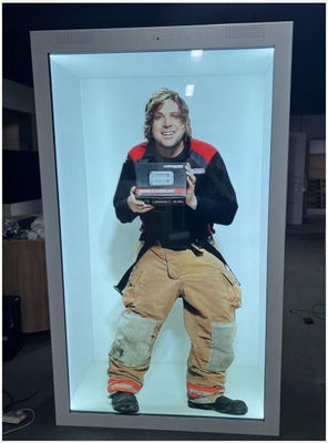 86/75 इंच एलसीडी स्क्रीन के माध्यम से देखें एलसीडी पारदर्शी शोकेस 3 डी होलोग्राफिक बॉक्स